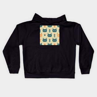 Cute cat pattern art 27 regular grid Kids Hoodie